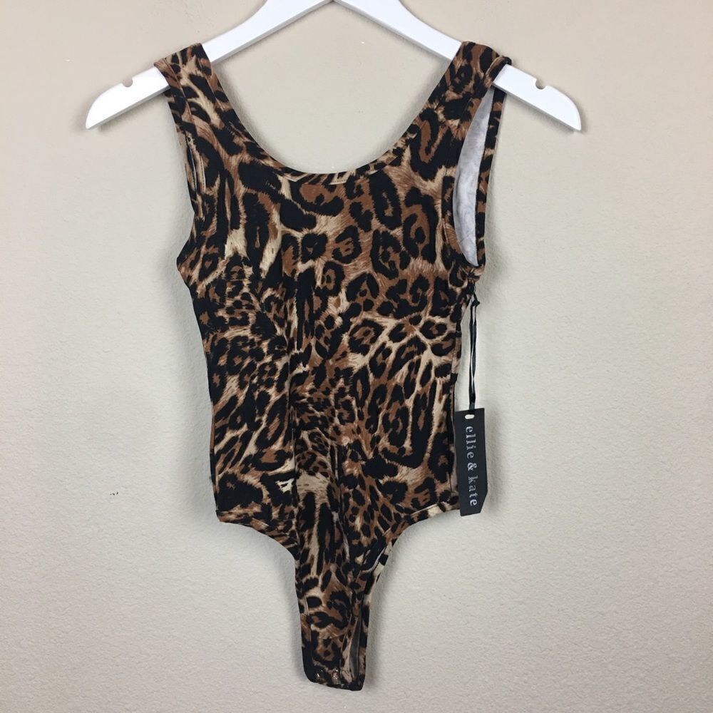 NWT Leopard Print Sleeveless Bodysuit- Snap Closure Festival Country Cowgirl